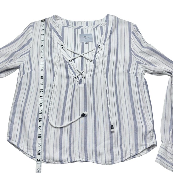 Rails | Women | Grace White Patriot Stripe Lace Up Top | Size Small - Picture 7 of 11